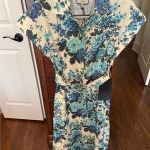 Tuckernuck Floral Blue and Cream Chloe Dress